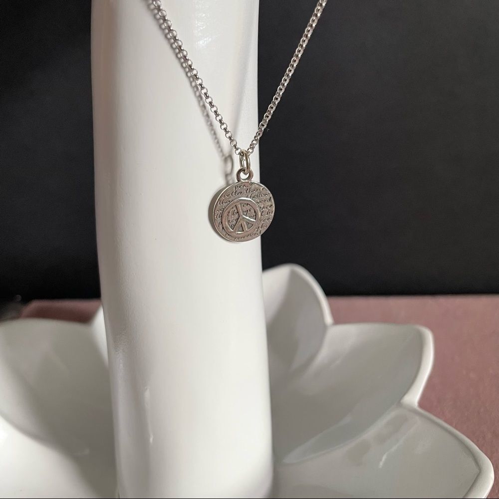Peace out pendant necklace sterling silver New